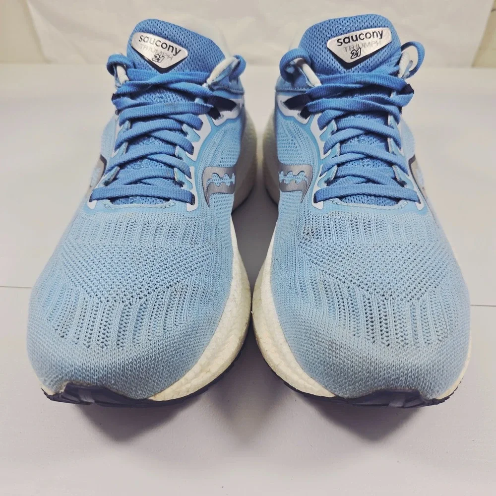 Saucony Triumph 21 Running Athletic Shoes Womens US 10 Blue White Sneakers - Picture 3 of 14